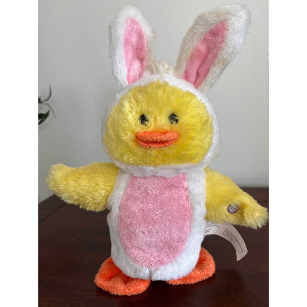 Vintage Justin Bieber Gemmy Industries Dancing Easter Duck in Bunny Costume